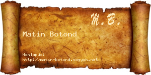 Matin Botond névjegykártya